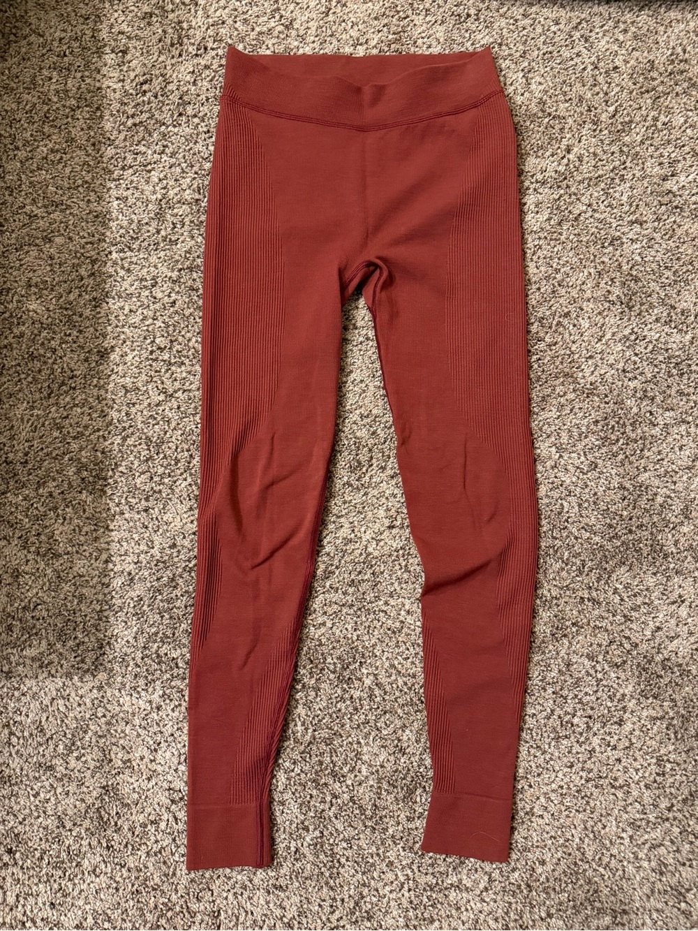 lululemon Ribbed High-Rise Leggings - Rust Red